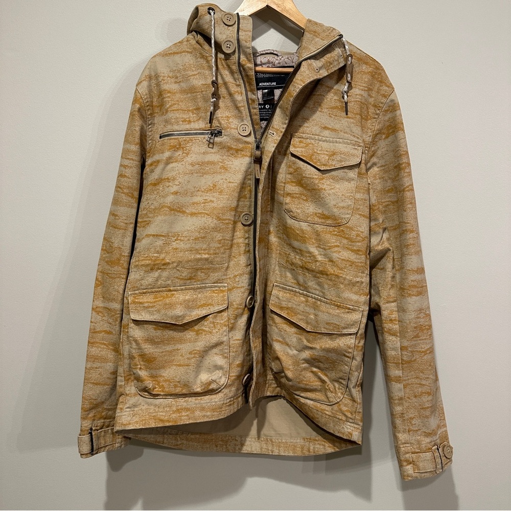 O'NEILL Adventure Hyperdry Parka Mens M Jacket Coat Sand Camo Hooded Ski Winter